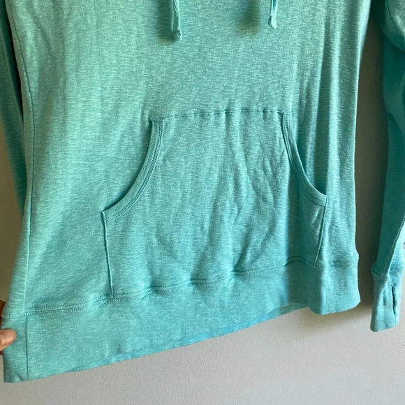 COLUMBIA Heathered Blue 100% Cotton Longsleeve Rocky Ridge Hooded Shirt Sz M - Picture 7 of 15